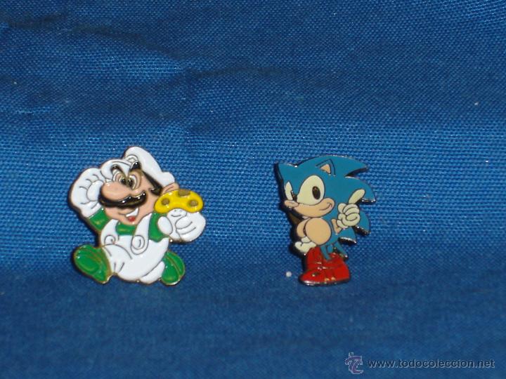 Pins de colecci&oacute;n: -PIN&acute;s DE MARIO BROS Y SONIC - 2 UNIDADES - DIF&Iacute;CILES DE CONSEGUIR