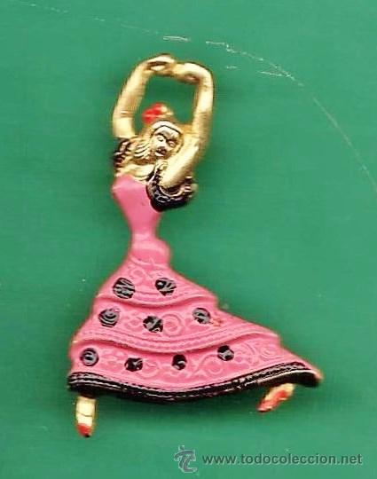 Pins de colecci&oacute;n: pin - baile / danza - mujer sevillana / flamenca / andaluza - turismo - metal relive troquelado