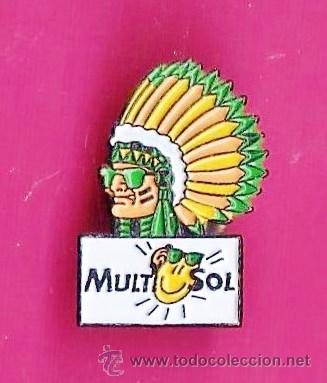 Pins de colecci&oacute;n: pin - indio / oeste - publicidad de multi sol / gafas - metal esmaltado - a&ntilde;os 90