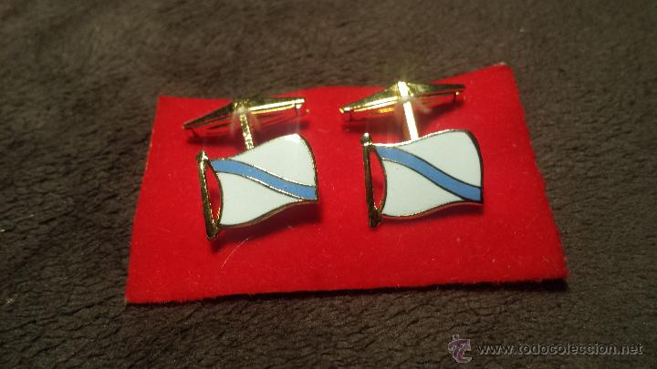 Pins de colecci&oacute;n: GEMELOS BANDERA COMUNIDAD AUT&Oacute;NOMA DE GALICIA (TIPO PIN INSIGNIA ESMALTADA DE GRAN CALIDAD