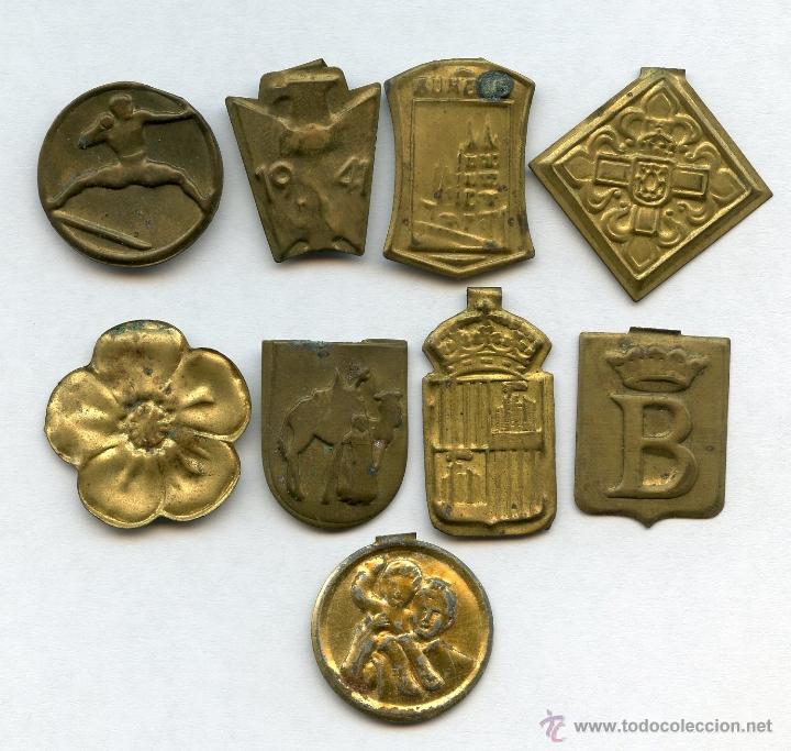 Pins e Spille di collezione: 9 chapas antiguas pin lat&oacute;n