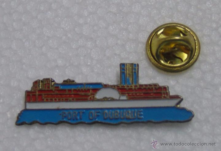 Pins de colecci&oacute;n: PIN DE BARCOS. PUERTO DE DUBUQUE, IOWA. BARCO DE VAPOR RIO MISISIPI