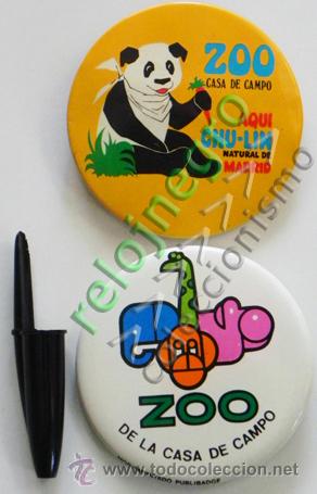 Pins e Spille di collezione: LOTE ANTIGUAS CHAPAS CON IMPERDIBLE DEL ZOO DE LA CASA CAMPO MADRID OSO PANDA CHU LIN CHAPA - NO PIN