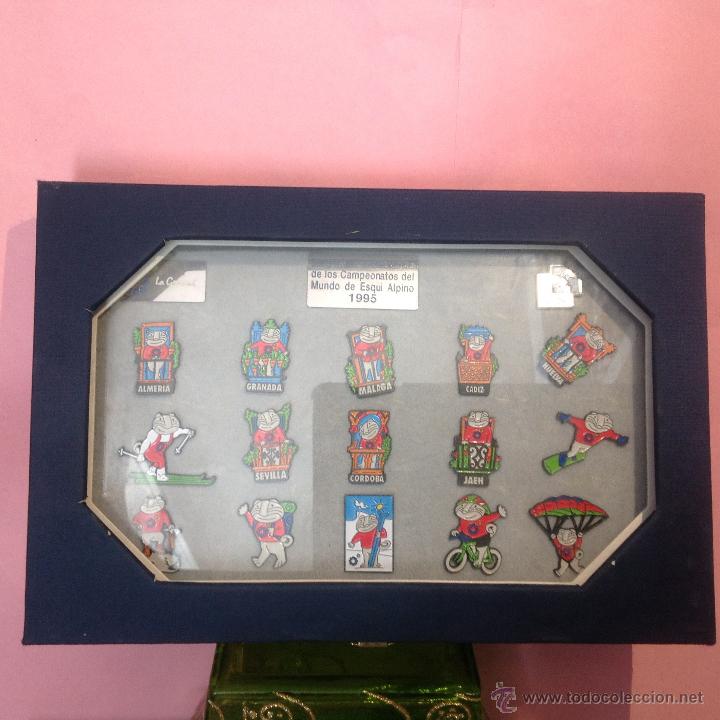 Pins de colecci&oacute;n: PRECIOSO ESTUCHE DE INSIGNIAS CONMEMORATIVAS,PINS DE ESQU&Iacute; ALPINO 1995