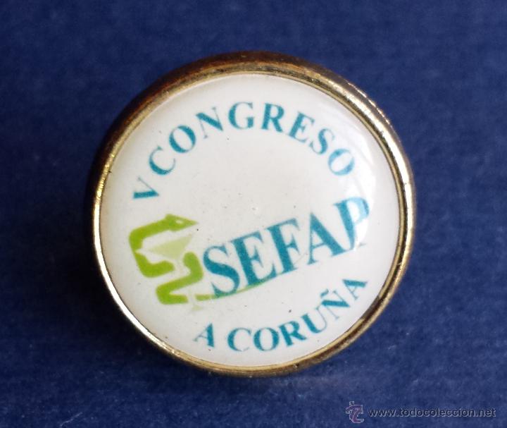 Pins de colecci&oacute;n: Pin V Congreso SEFAP A Coru&ntilde;a - Foto 1