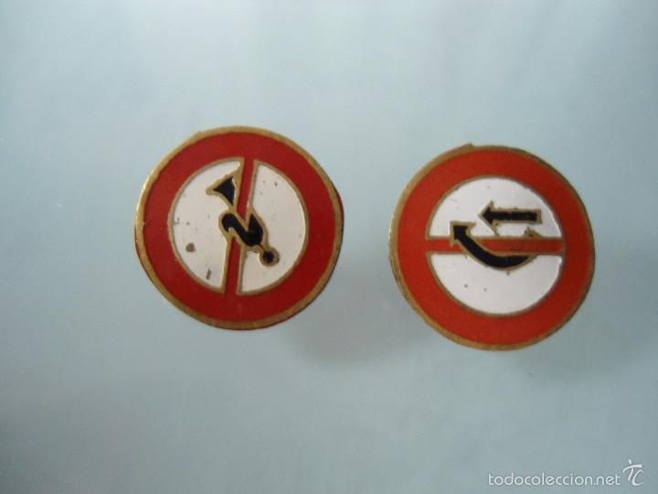 Pins de colecci&oacute;n: PAREJA ANTIGUOS PIN DE SE&Ntilde;ALES DE TRAFICO