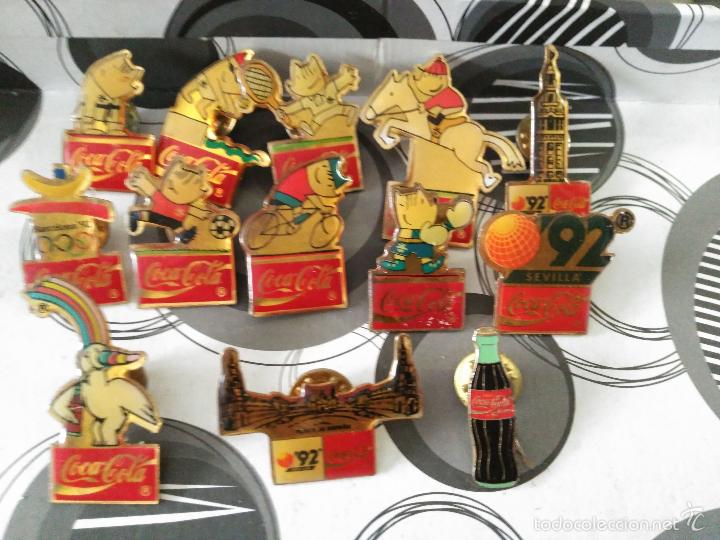 Pins de colecci&oacute;n: lote de 13 pins pin coca cola barcelona y expo 92