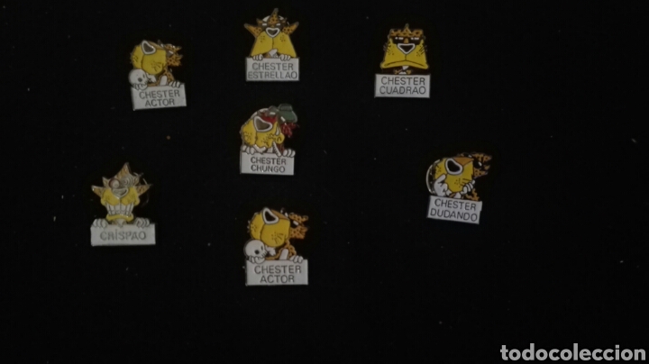 Pins de colecci&oacute;n: Lote 7 pin de chester tigre de matutano a&ntilde;os 90