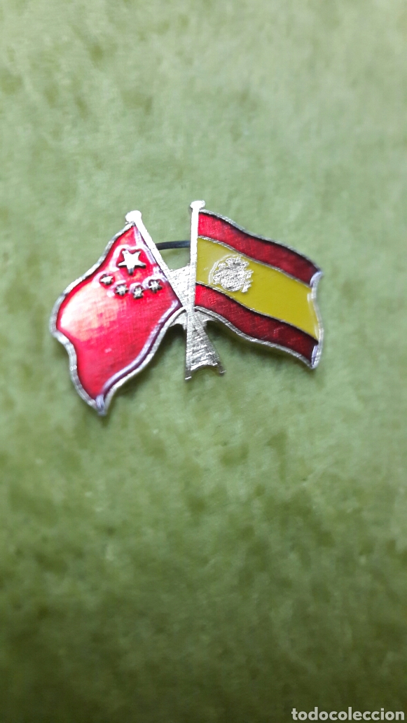 Sammlung von Pins: Pin tipo aguja imperdible bandera China y Espa&ntilde;a