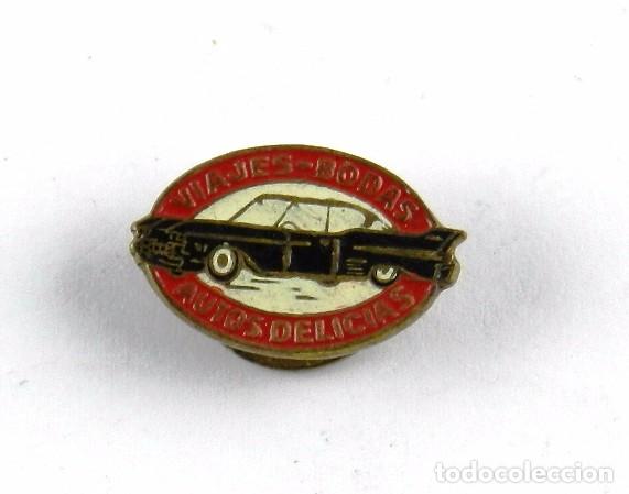 Collection pins: Antigua Insignia de Ojal esmaltada,  Autos Delicias - Viajes, Bodas, Alquiler de veh&iacute;culos, A&ntilde;os 50,