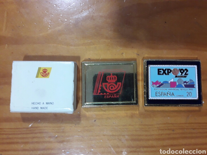 Pins de colecci&oacute;n: magnifico pin sello expo 92 echo a mano correos