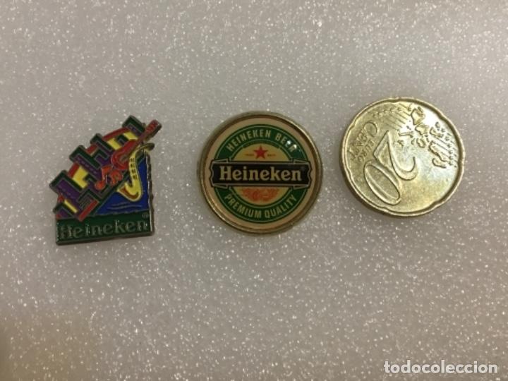 Pins de colecci&oacute;n: 3 pina de cerveza Heineken