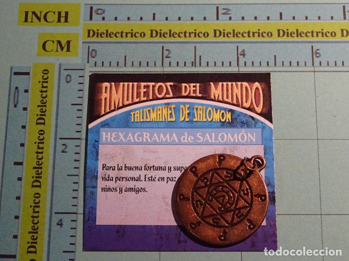 Pins e Spille di collezione: AMULETO COLGANTE MEDALLA. HEXAGRAMA DE SALOM&Oacute;N. AMULETOS DEL MUNDO. MAGIA AMOR SUERTE EXITO