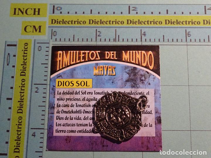 Pin's de collection: AMULETO COLGANTE MEDALLA. DIOS SOL MAYAS. AMULETOS DEL MUNDO. MAGIA AMOR SUERTE EXITO