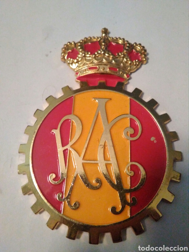 Pins e Spille di collezione: Placa Real Automovil Club Espa&ntilde;a con adhesivo sin Utilizar ( no Pin)