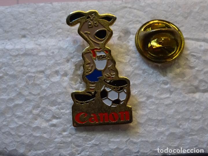 Pins de cole&ccedil;&atilde;o: PIN DEL MUNDIAL DE F&Uacute;TBOL USA 94 1994. ESTADOS UNIDOS. MASCOTA. CANON C&Aacute;MARAS FOTOGRAF&Iacute;A
