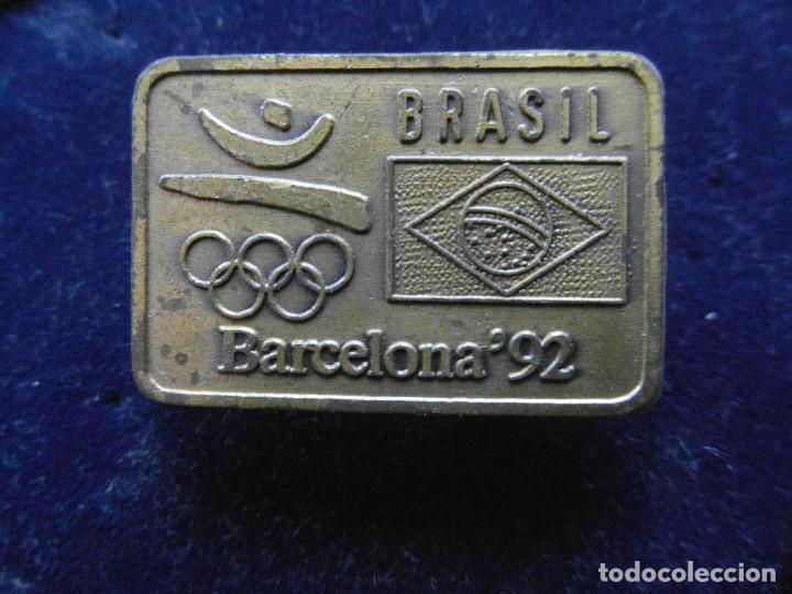 Pins de colecci&oacute;n: Pin oficial del equipo olimpico de Brasil de los Juegos Olimpicos de Barcelona 1992