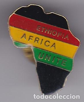 Pins de colecci&oacute;n: PIN DEL MAPA DE AFRICA UNIDA (BANDERA-FLAG) ETIOPIA-ETHIOPIA