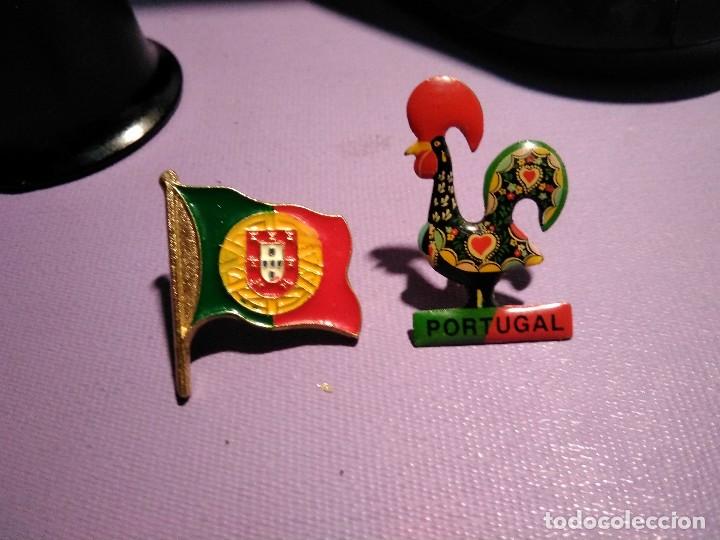 Pins de colecci&oacute;n: 2 pins Portugal: bandera y simbolo tur&iacute;stico