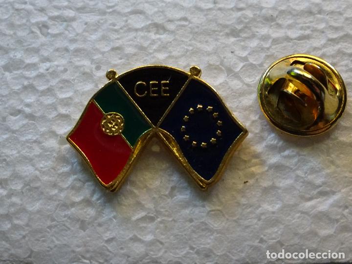 Collection pins: PIN DE TURISMO BANDERAS. BANDERA COMUNIDAD ECON&Oacute;MICA EUROPEA, EUROPA Y PORTUGAL