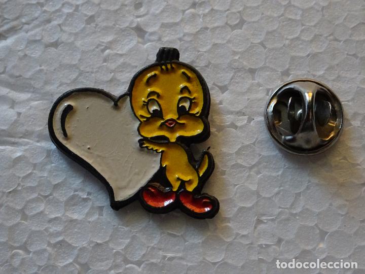 Collection pins: PIN DE DIBUJOS ANIMADOS. LOONEY TUNES. PIOL&Iacute;N CORAZ&Oacute;N BLANCO