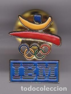 Pins de colecci&oacute;n: PIN DORADO DE IBM CON EL LOGO DE BARCELONA 92 (OLYMPIC GAMES)
