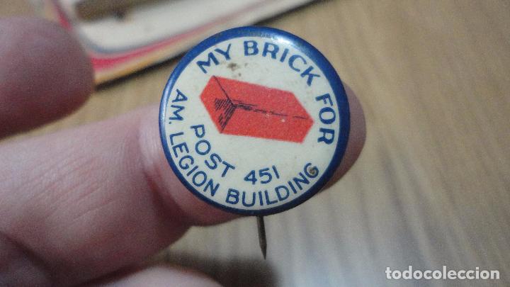 Pins de colecci&oacute;n: ANTIGUO PIN AMERICANO.MY BRICK FOR POST 451.AMERICAN LEGION BUILDING.MICHIGAN? 1950'S??