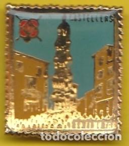 Collection pins: PIN - TARRAGONA - SOFINUTA - CASTELLERS - REPRODUCCION SELLO CONMEMORATIVO  - METAL LACADO -