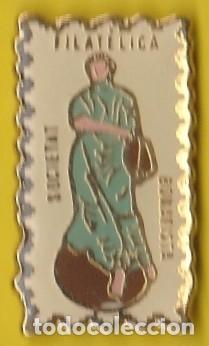 Collection pins: PIN  - BONAVISTA TARRAGONA - SOCIEDAD FILATELICA  - METAL LACADO -
