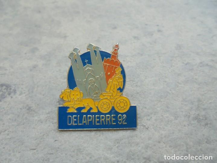 Pins de colecci&oacute;n: PIN DE DELAPIERRE 92 CON LAS SEDES DE LOS JUEGOS OLIMPICOS DE BARCELONA 92 ES UN PIN UNICO