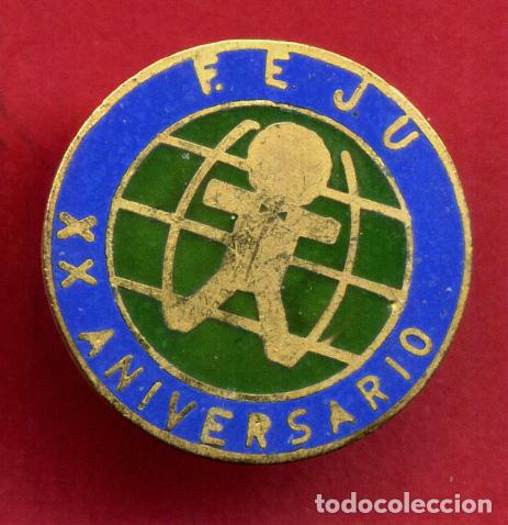 Pins e Spille di collezione: PIN PUBLICIDAD , FEJU , FERIA DEL JUGUETE 20 ANIVERSARIO , PRESION , ORIGINAL , B24