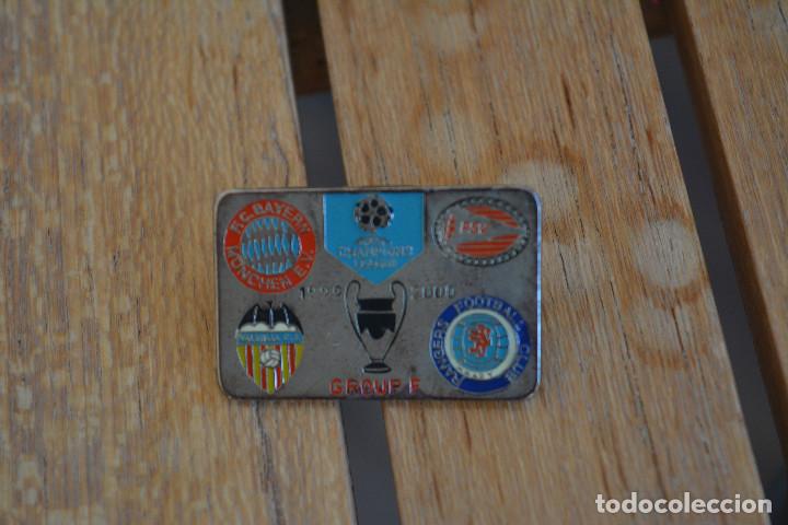 Pins de colecci&oacute;n: PIN DEL GRUPO F DE LA CHAMPIONS LEAGUE 1999-2000.GRUPO DEL VALENCIA, QUE LUEGO LLEG&Oacute; A LA FINAL