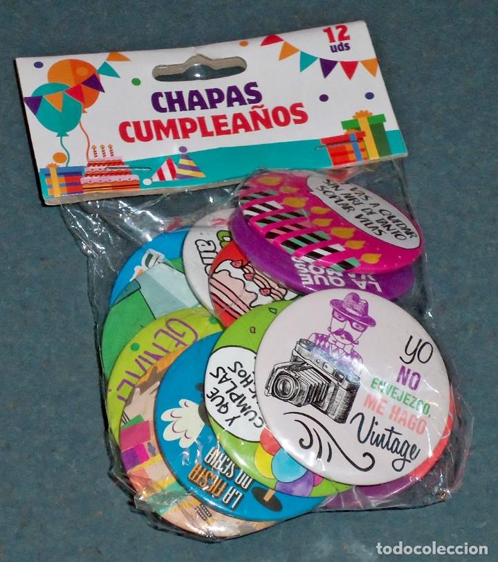 Pins de colecci&oacute;n: Set 12 Chapas FIESTA CUMPLEA&Ntilde;OS - Foto 1