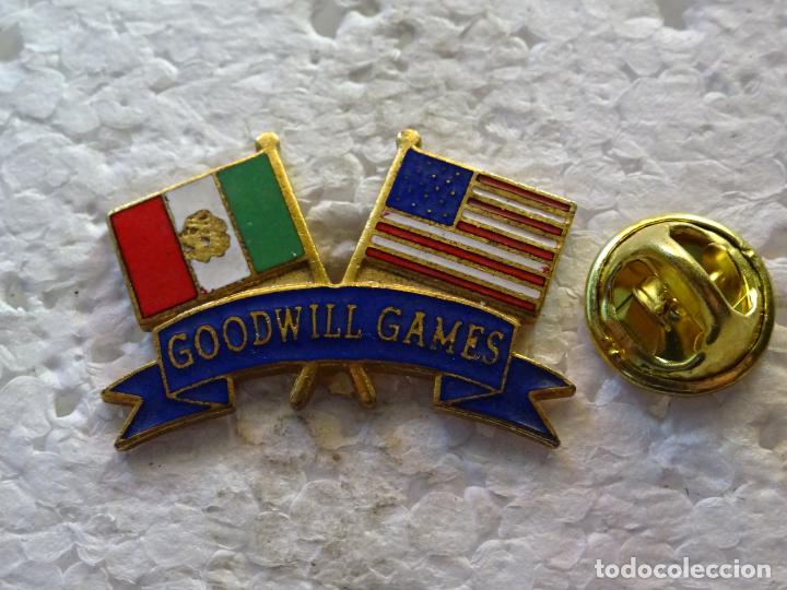 Pins de colecci&oacute;n: PIN DE TURISMO BANDERAS. BANDERA DE ESTADOS UNIDOS Y M&Eacute;XICO. GOODWILL GAMES