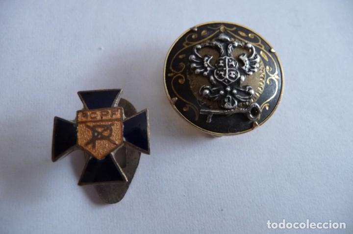Pins de colecci&oacute;n: DOS ANTIGUS PIN SOLAPA , UNO DAMASQUINADO