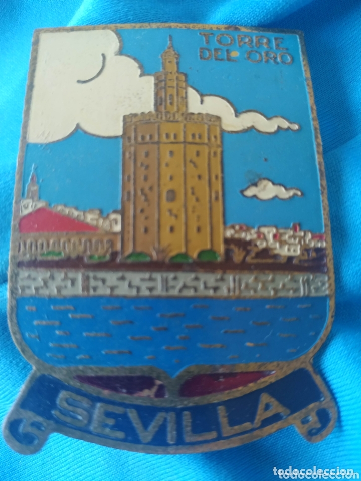 Sammlung von Pins: Placa grande antigua Torre del Oro Sevilla No pin 6 cm