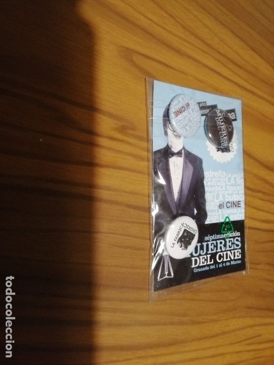Pins de colecci&oacute;n: FESTIVAL MUJERES DEL CINE.  3 CHAPAS. JUEGO COMPLETO. MET&Aacute;LICA POR DETR&Aacute;S. BUEN ESTADO. DIFICIL