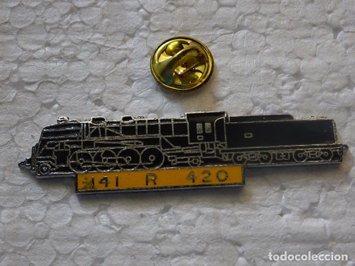 Pins e Spille di collezione: PIN DE TRENES FERROCARRILES. TREN LOCOMOTORA ANTIGUA VAPOR CARB&Oacute;N 141 R 420 SNCF FRANCIA