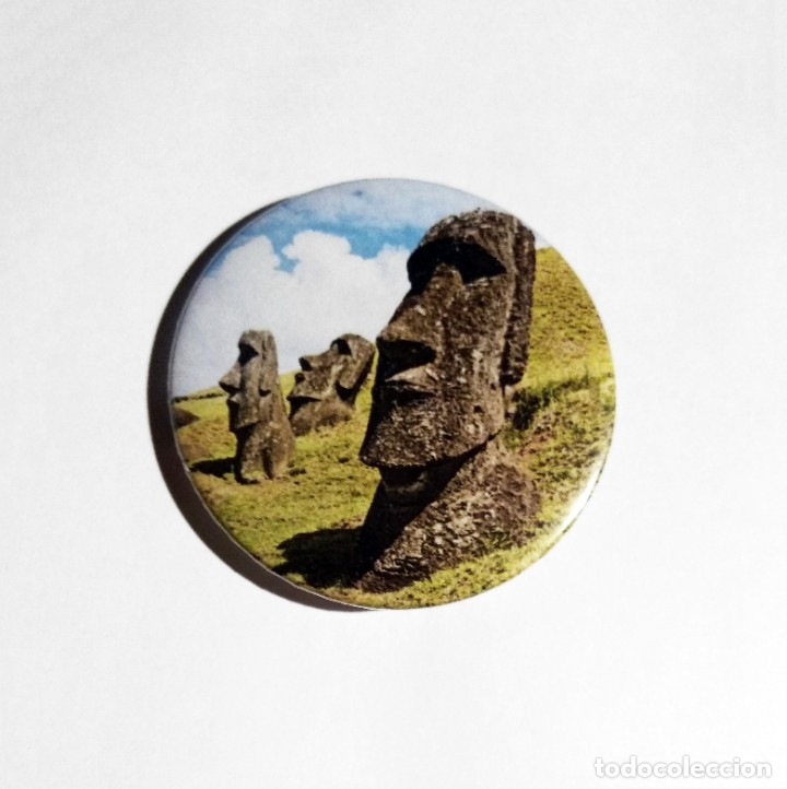 Pins de colecci&oacute;n: MOAIS ISLA DE PASCUA - CHAPA 59MM (CON IMPERDIBLE)