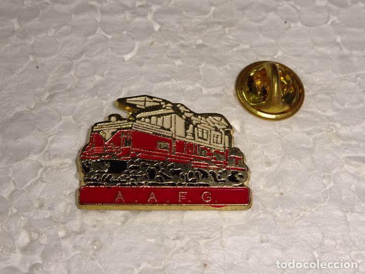 Pins de colecci&oacute;n: PIN DE TRENES FERROCARRILES. TREN LOCOMOTORA ESPA&Ntilde;A. AAFG AMIGOS FERROCARRIL GUIPUZCOA