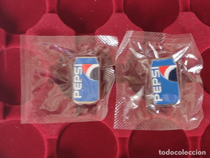 Pins de colecci&oacute;n: Lote de 2 PINS -PEPSI- MET&Aacute;LICO ESMALTADO-ENVOLTURA ORIGINAL