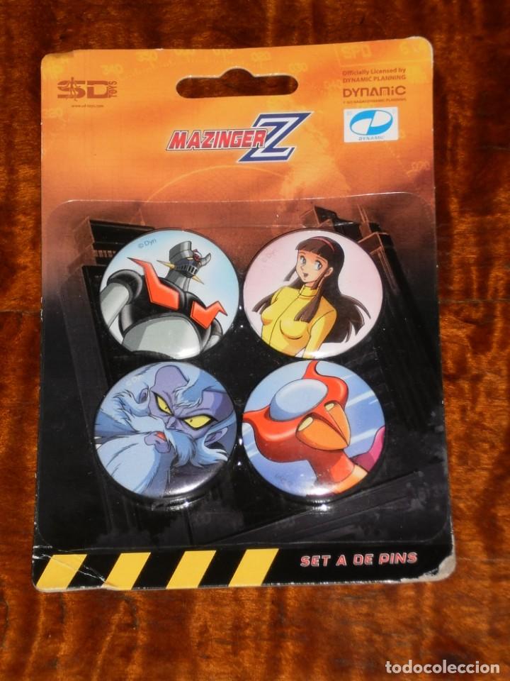 Collection pins: 4 CHAPAS DE ALFILER (NO PIN) MAZINGUER Z &ndash; EN BLISTER NUNCA ABIERTO &ndash;DYNAMIC