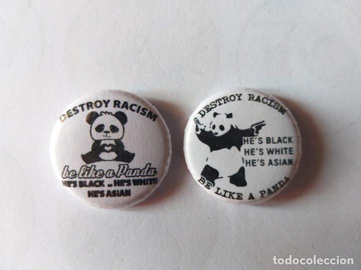 Pins e Spille di collezione: 2 CHAPAS PANDA DESTROY RACISM (PINS, BADGES, BUTTONS, REGALOS)