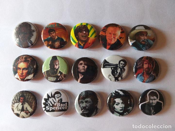 Pins de colecci&oacute;n: 10 CHAPAS A ELEGIR (ENV&Iacute;O GRATIS) JULIO IGLESIAS, RAPHAEL, BUD SPENCER, CHARLIE SHEEN, CHUCK NORRIS