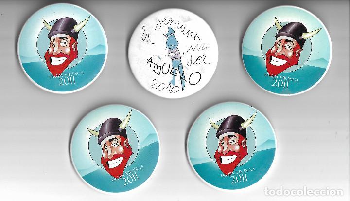 Pins de colecci&oacute;n: 5 chapas diametro 7 cm tropa vikinga 4 + 1 nueva perfecta