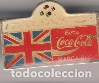Pins de cole&ccedil;&atilde;o: pin de clip cocacola italia 1990 bandera reino unido