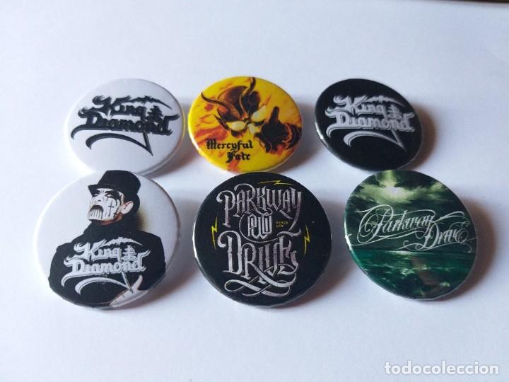 Pins e Spille di collezione: 6 CHAPAS GRANDES (ENV&Iacute;O GRATIS) KING DIAMOND, MERCYFUL FATE, PARKWAY DRIVE - HEAVY METAL, METALCORE