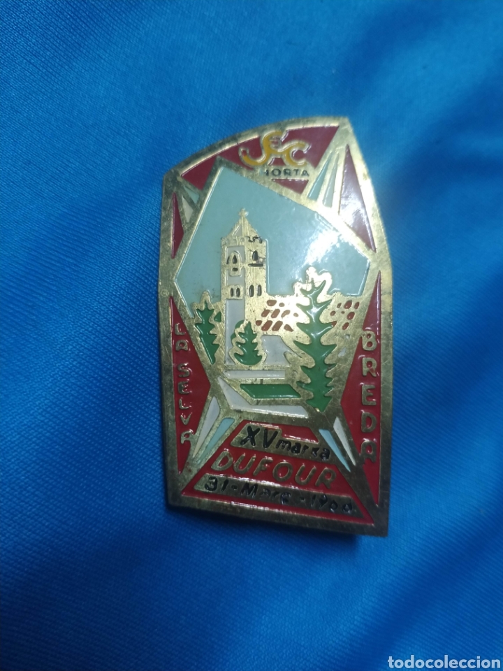 Pins de colecci&oacute;n: Pin tipo insignia aguja Union excursionista Marcha La Selva Breda 31 marzo 1960