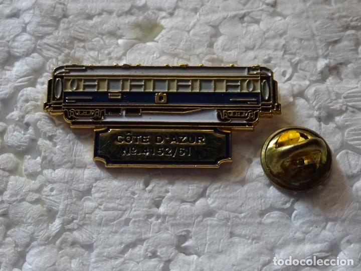 Collection pins: PIN DE TRENES FERROCARRILES. SNCF FRANCIA. VAG&Oacute;N C&Ocirc;TE D'AZUR
