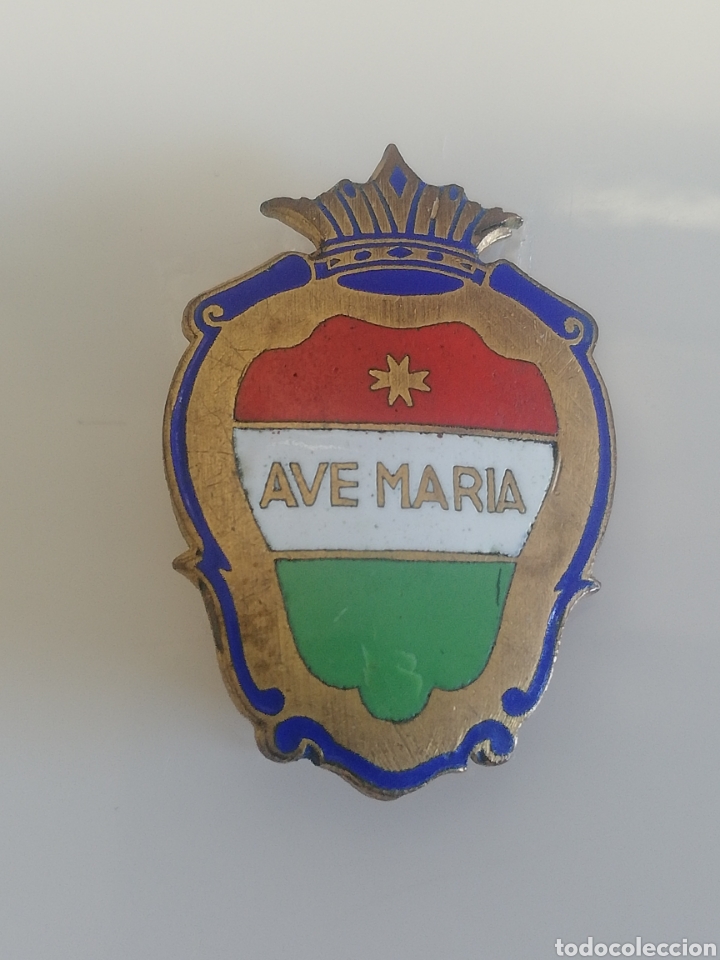 Pins de colecci&oacute;n: AVE MARIA ANTIGUA INSIGNIA ESMALTADA DE AGUJA RELIGIOSA PIN.